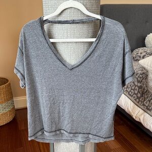 We The Free Heather Gray V-Neck Tee